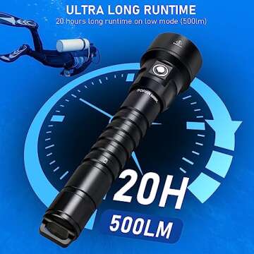 Scuba Diving Flashlight 6800 High Lumens, Sofirn SD09L Super Bright LED Underwater Light with Rechargeable Power, IPX8 Waterproof Submersible Torch for Night Cave Dives （SD09L