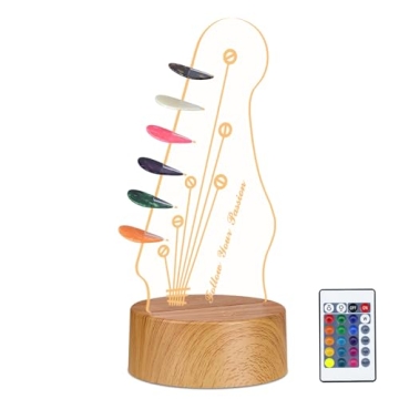 Light Up Guitar Pick Holder - 16 Colors Display for Musicians