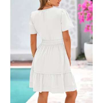 BTFBM Women's Stylish V Neck Sundress for Summer