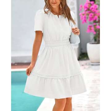 BTFBM Women's Stylish V Neck Sundress for Summer