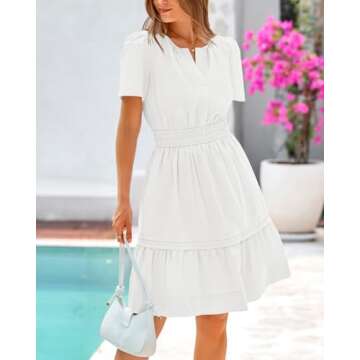BTFBM Women's Stylish V Neck Sundress for Summer