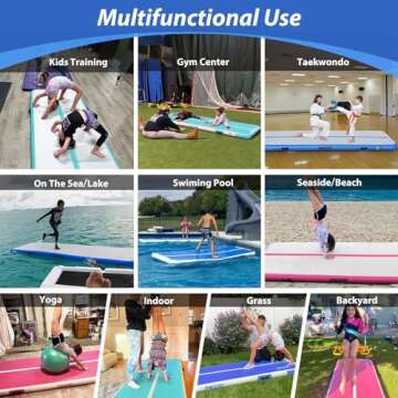 Dwzdd 10ft Air Gymnastics Mat for Training & Fun