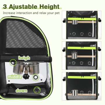 Pecute Bird Carrier Backpack for Comfortable Travel