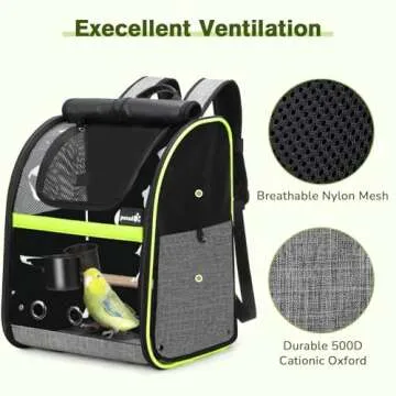 Pecute Bird Carrier Backpack for Comfortable Travel