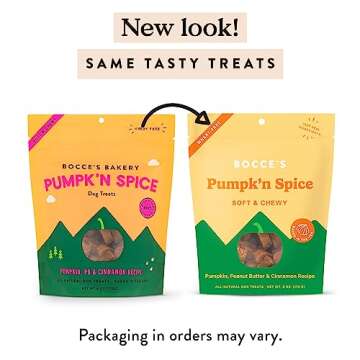 Bocce’s Bakery Pumpk'n Spice Treats for Dogs, Wheat-Free Everyday Dog Treats, Made with Real Ingre...