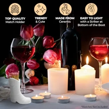 Cute Cowboy Boot Match Holder with Striker for Decor