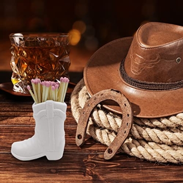 Cute Cowboy Boot Match Holder with Striker for Decor