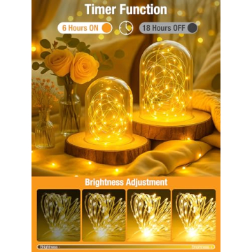 btfarm Fairy Lights Battery Operated with Timer for Indoor Decor