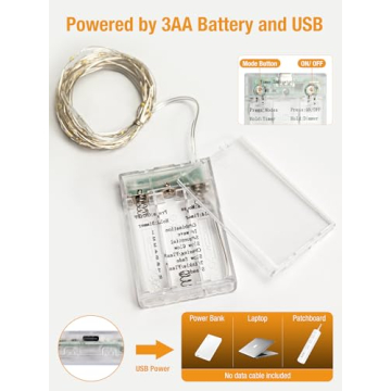 btfarm Fairy Lights Battery Operated with Timer for Indoor Decor