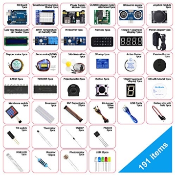 REXQualis Arduino Starter Kit with LCD and Power Adapter