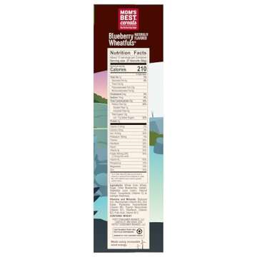 Mom's Best Blueberry Wheatfuls Shredded Wheat Cereal, Made with Whole Grain, No Artificial Flavors or Preservatives, 22 OZ Box