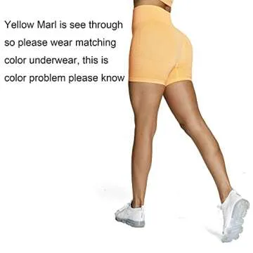 Aoxjox Vital Seamless Biker Shorts for Women High Waist Workout Booty Running Yoga Short 5" (Vital Y...
