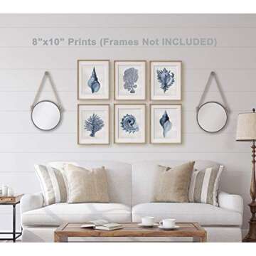 Vintage Shell Prints, Beach House Art, Coastal Art, Prints and Canvas, Coral Print, Illustration, Na...