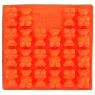 Jumbo Size Gummy Bear Mold, Makes 22 Bears, Food Grade Silicone to Make Candy, Soap, Gelatin, Cupcak...