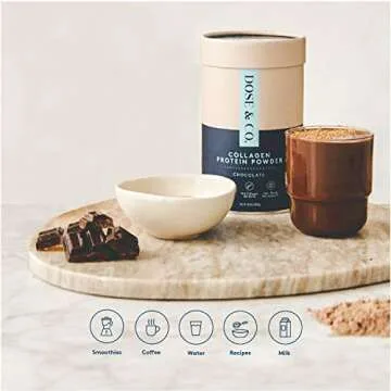 Dose & Co Collagen Protein Powder Chocolate Fudge 20g Protein