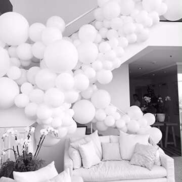 CUTEUP White Balloons Garland Kit - 120 Premium Balloons