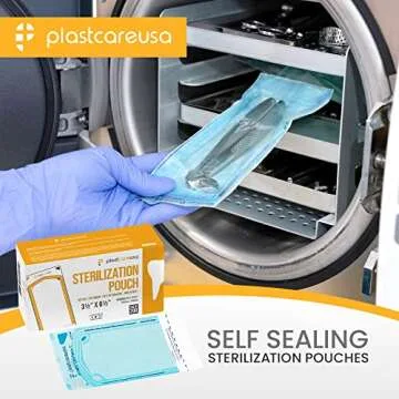 200 3.5 X 5.25 Self Sterilization Pouches for Dental Offices, Autoclave Sterilizer Bags Pouch for De...