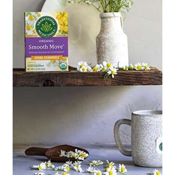 Organic Smooth Move Senna Chamomile Tea for Digestion