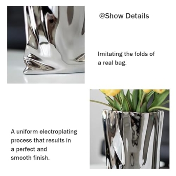 Stylish Silver Crinkle Paper Vase for Home Decor