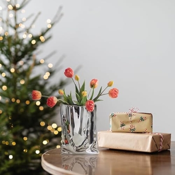 Stylish Silver Crinkle Paper Vase for Home Decor