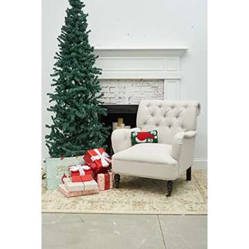 C&F Home 6" x 12" Christmas Ho, Ho, Ho Santa Hat Hooked Small/Petite Accent Throw Pillow Xmas Festive Winter Holiday Home Living Room Sofa Couch Chair Bed Bedroom Decor Decoration 6" x 12" Green