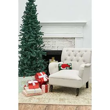 C&F Home 6" x 12" Christmas Ho, Ho, Ho Santa Hat Hooked Small/Petite Accent Throw Pillow Xmas Festive Winter Holiday Home Living Room Sofa Couch Chair Bed Bedroom Decor Decoration 6" x 12" Green