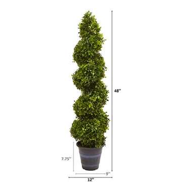 Nearly Natural 5475 Topiary with Planter (in/Outdoor),Green,4ft