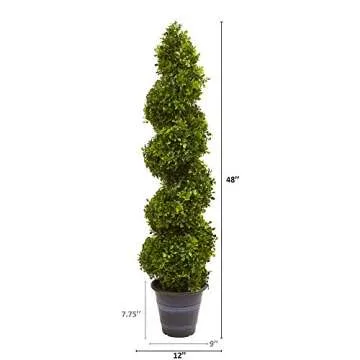 Nearly Natural 5475 Topiary with Planter (in/Outdoor),Green,4ft