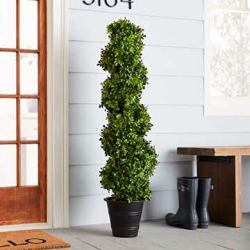 Nearly Natural 5475 Topiary with Planter (in/Outdoor),Green,4ft