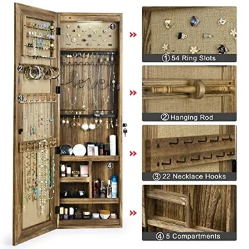 SRIWATANA Jewelry Armoire Cabinet with Full Length Mirror