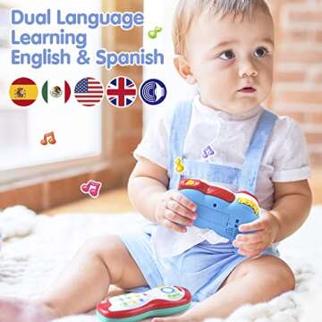 PLAY Baby Controller Toy - Bilingual Spanish & English Learning Toys, Pretend Video Game Controller ...