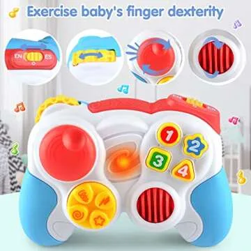 PLAY Baby Controller Toy - Bilingual Spanish & English Learning Toys, Pretend Video Game Controller & TV Remote Combo with Music and Light, Christmas Birthday Gift for Infants Toddlers 12+ Months
