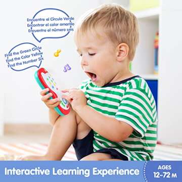 PLAY Baby Controller Toy - Bilingual Spanish & English Learning Toys, Pretend Video Game Controller & TV Remote Combo with Music and Light, Christmas Birthday Gift for Infants Toddlers 12+ Months