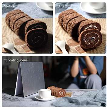 Soonpho 2 Pcs Photography Cardboard Reflector - Silver, Gold, White, Black