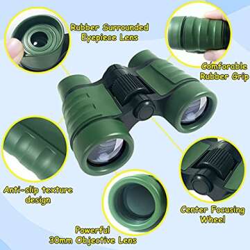 ESSENSON Binoculars for Kids Toy Gift for 3 4 5 6 7 8+ Year Old Boys Girls Kids Telescope Outdoor To...