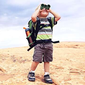 ESSENSON Binoculars for Kids Toy Gift for 3 4 5 6 7 8+ Year Old Boys Girls Kids Telescope Outdoor Toys for Sports and Outside Play Hiking, Bird Watching, Travel, Camping, Birthday Presents(Green)