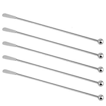 Jsdoin Stainless Steel Coffee Beverage Stirrers Stir Cocktail Drink Swizzle Stick with Small Rectang...