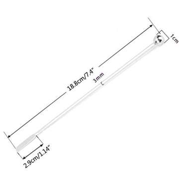 Jsdoin Stainless Steel Coffee Beverage Stirrers Stir Cocktail Drink Swizzle Stick with Small Rectangular Paddles (5 Silver)