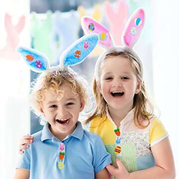 200 Pcs Easter Buttons for Crafts - Wooden Egg Rabbit Carrot Tulip Flowers Shaped Buttons Wood Easte...