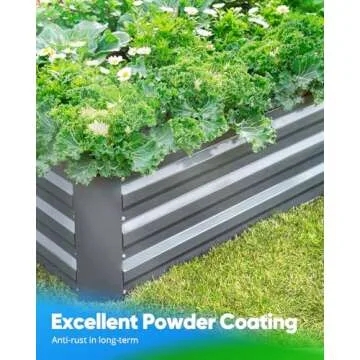Quictent Galvanized Raised Garden Bed with Crop Cage Plant Protection Net Tent and Shade Cloth Kit Metal Planter Box Bottomless Planting Vegetables Outdoor Backyard Included T Tags Wing Nuts 8x4x1 Ft