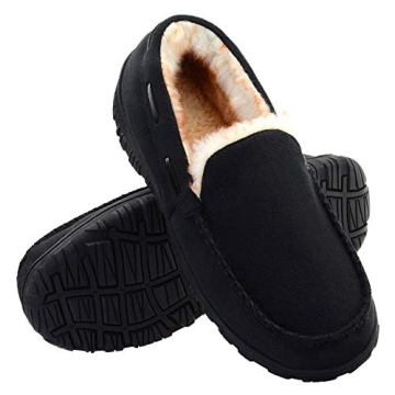 Vonair Men's Slip-On Moccasin Slippers - Warm & Breathable