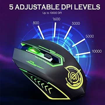 UHURU Wireless Gaming Mouse with 10000 DPI and RGB
