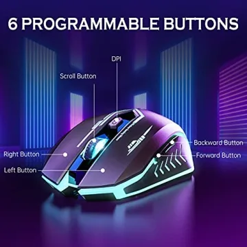 UHURU Wireless Gaming Mouse with 10000 DPI and RGB