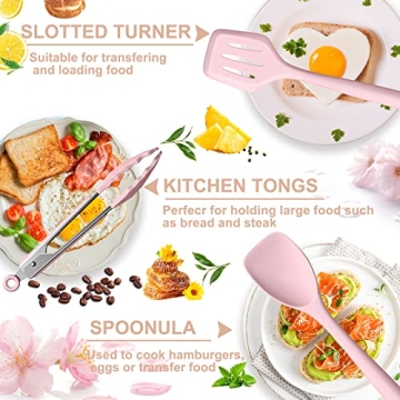 Silicone Kitchen Utensils Set - Heat Resistant BPA Free