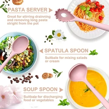 Silicone Kitchen Utensils Set - Heat Resistant BPA Free