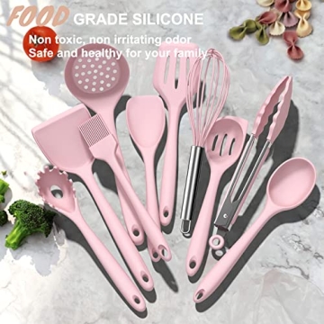 Silicone Kitchen Utensils Set - Heat Resistant BPA Free