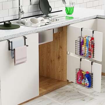 Over the Cabinet Cutting Board Organizer for Kitchen