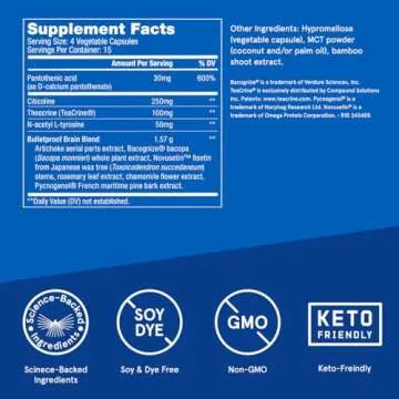 Bulletproof Clarity & Focus Capsules - Caffeine-Free Cognitive Supplement