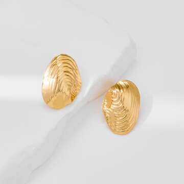 Stylish FILMOON Golden Seashell Earrings for Women