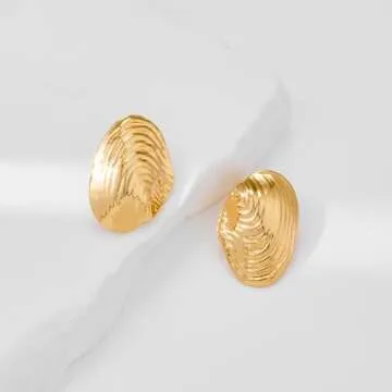 Stylish FILMOON Golden Seashell Earrings for Women